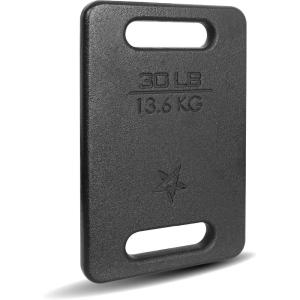 Yes4All Cast Iron Rucking Weight for Backpack, Training Weight Plate with Ergonomic Rounded Handle, Protective Glossy Finish for Weighted Walking, Hiking, Rucking, Resistance Workout, 10 LB(E. 30LB)