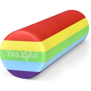 Yes4All EVA Firm Foam Rollers for Yoga & Pilates, Available in 12, 18, 24, 36 inch, Yoga Roller for Massage, Stretching, Core Strengthening(G. Rainbow Smooth)