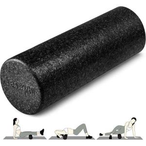 Yes4All High-Density Foam Roller for Back Pain Relief, Yoga, Exercise, Physical Therapy, Muscle Deep Tissue Massage 12-18-24-36 – Black – 18 Inches