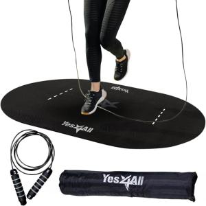 Yes4All Large Size Jump Rope Mat with Jump Rope & Carry Bag, Non-slip Waterproof Indoor Outdoor Damage-Free Equipment & Floor