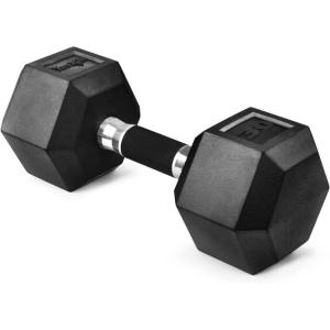 Yes4All Rubber Grip Encased Hex Dumbbell – Hand Weights With Anti-Slip 5-50 LBS Single(F. 30 Pounds)