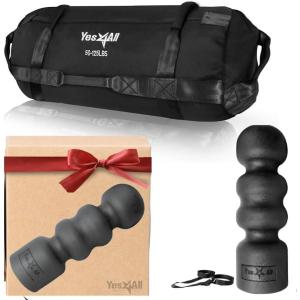 Yes4All Sandbags for Working Out, Unfilled Sand Bags for Weight Training with Handles, Combo Adjustable Workout Bag (50-125 LB) & Epp Wave Foam Roller