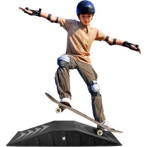 Yes4All Single-Piece Skateboard Ramp, Bike Ramp, Skate Ramp – Design for Beginners, More Durable, Safe, Capacity 220Lbs(Black)