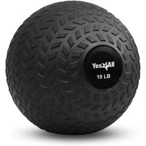 Yes4All Slam Balls, 10-40lb Weighted Ball Weight, Durable PVC Sand Filled Workout Dynamic Slam Ball for Strength Training, Triangle, Black, 10lbs(Black)