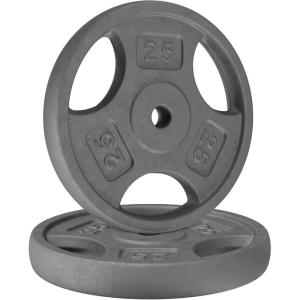 Yes4All Standard 1-Inch Grip Weight Plates, Cast Iron with Multiple Sizes from 2.5 lb to 35 lb for Strength Training, Weightlifting & Muscle Toning(D. 2x25LB)