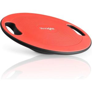 Yes4All Upgraded Wobble Balance Board, 16.34″ TPE Non-slip, Stability Board for Home Gym, Standing Desk & Physical Therapy(D. Red)
