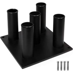 Yes4All Vertical Storage Rack, Home Gym Organizer, Barbell & Dumbbell Rack for 2-inch Olympic & Curl Bars(A. 5 Bar – Black)