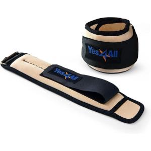 Yes4All Wrist & Ankle Weights Pair 1lb -10lbs, Adjustable Strap for Walking, Jogging, Pilates, Gym Fitness Workout for Women, Men(A. 2Lbs Pair (1lb x 2) – Beige)