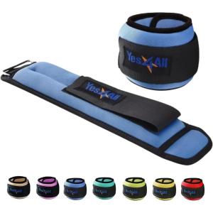 Yes4All Wrist & Ankle Weights Pair 1lb -10lbs, Adjustable Strap for Walking, Jogging, Pilates, Gym Fitness Workout for Women, Men(C. 4Lbs Pair (2lb x 2) – Blue)