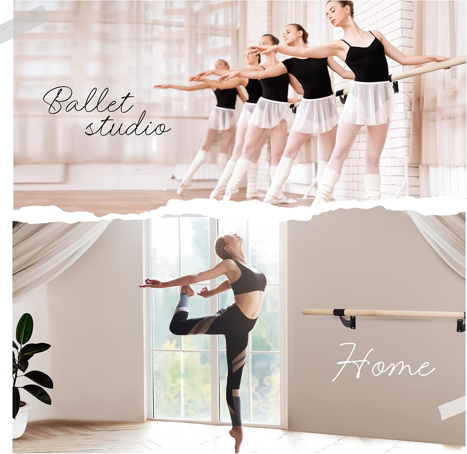 image:imageYes4All Single Bar Wall Mount Ballet Barre Beech Ballet Bar for Ballet Poses Home Workouts Yoga Stretching and Dance PracticeA Natural Wood