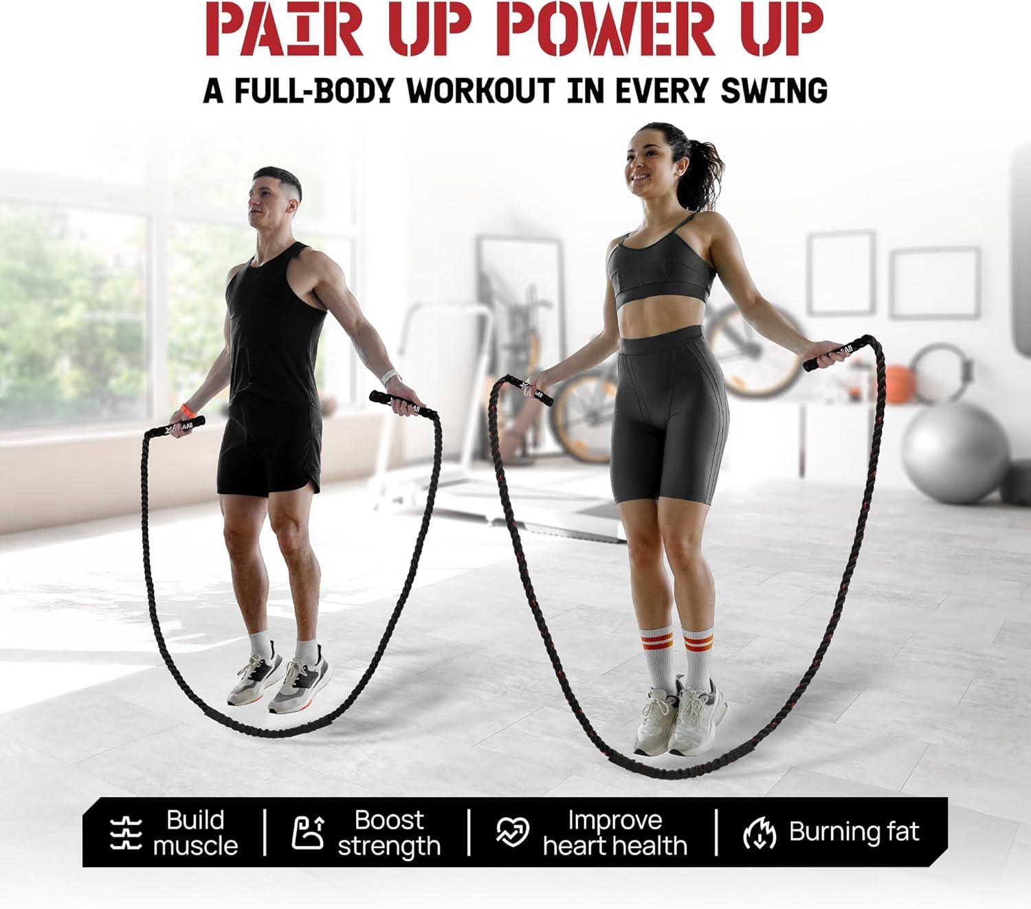 image:imageYes4All Weighted Jump Rope 28LB Heavy Skipping Rope with AntiSlip Double Layer Handle amp Protective Sleeve for Fitness Cardio Muscle Training Carry Bag Included38 lbs