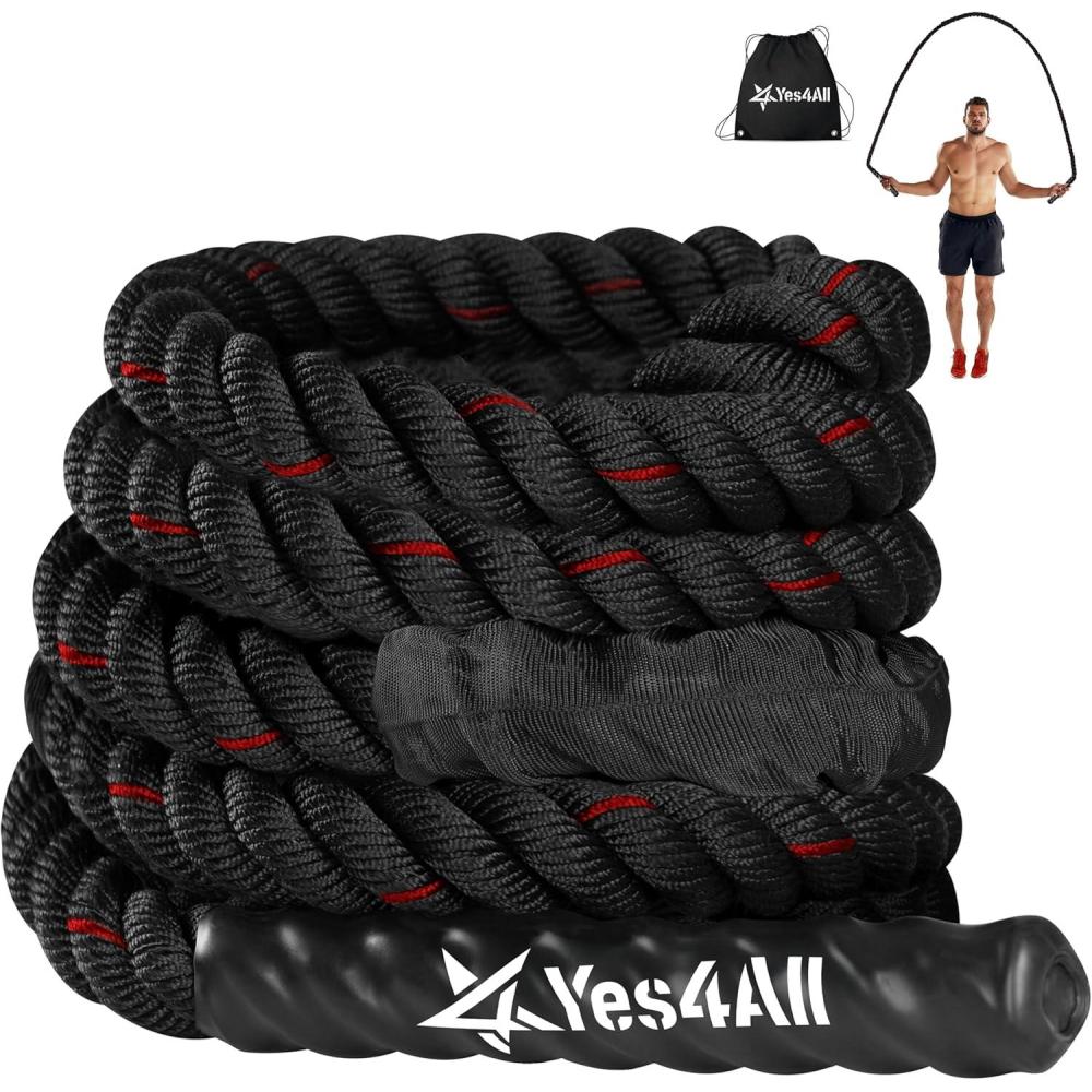 image:imageYes4All Weighted Jump Rope 28LB Heavy Skipping Rope with AntiSlip Double Layer Handle amp Protective Sleeve for Fitness Cardio Muscle Training  Carry Bag Included28 lbs