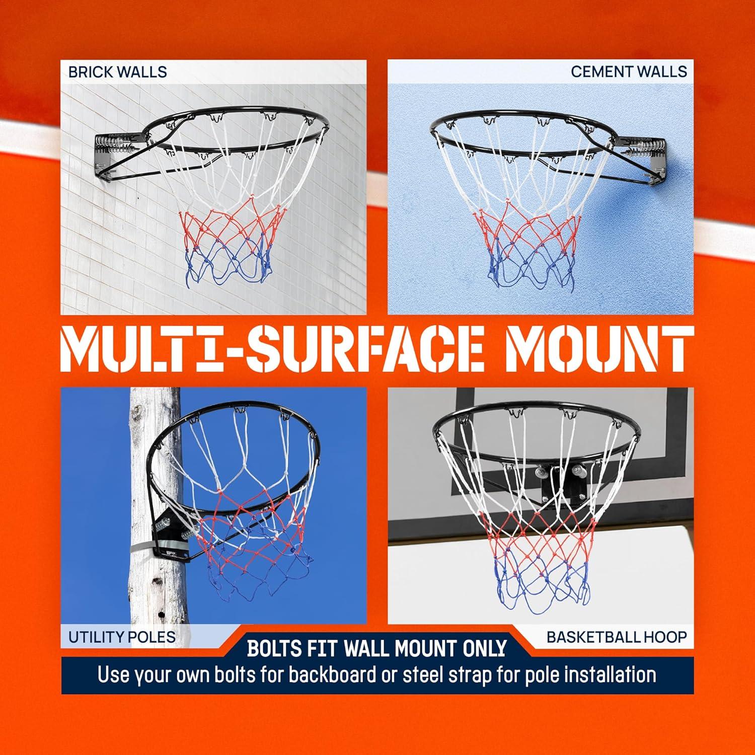 image:imageYes4All Basketball Net 18Inch HeavyDuty Basketball Rim Replacement for Indoor amp Outdoor Use Fits Youth amp Adult Hoops Fixed amp Breakaway Options Bolts IncludedBreakaway