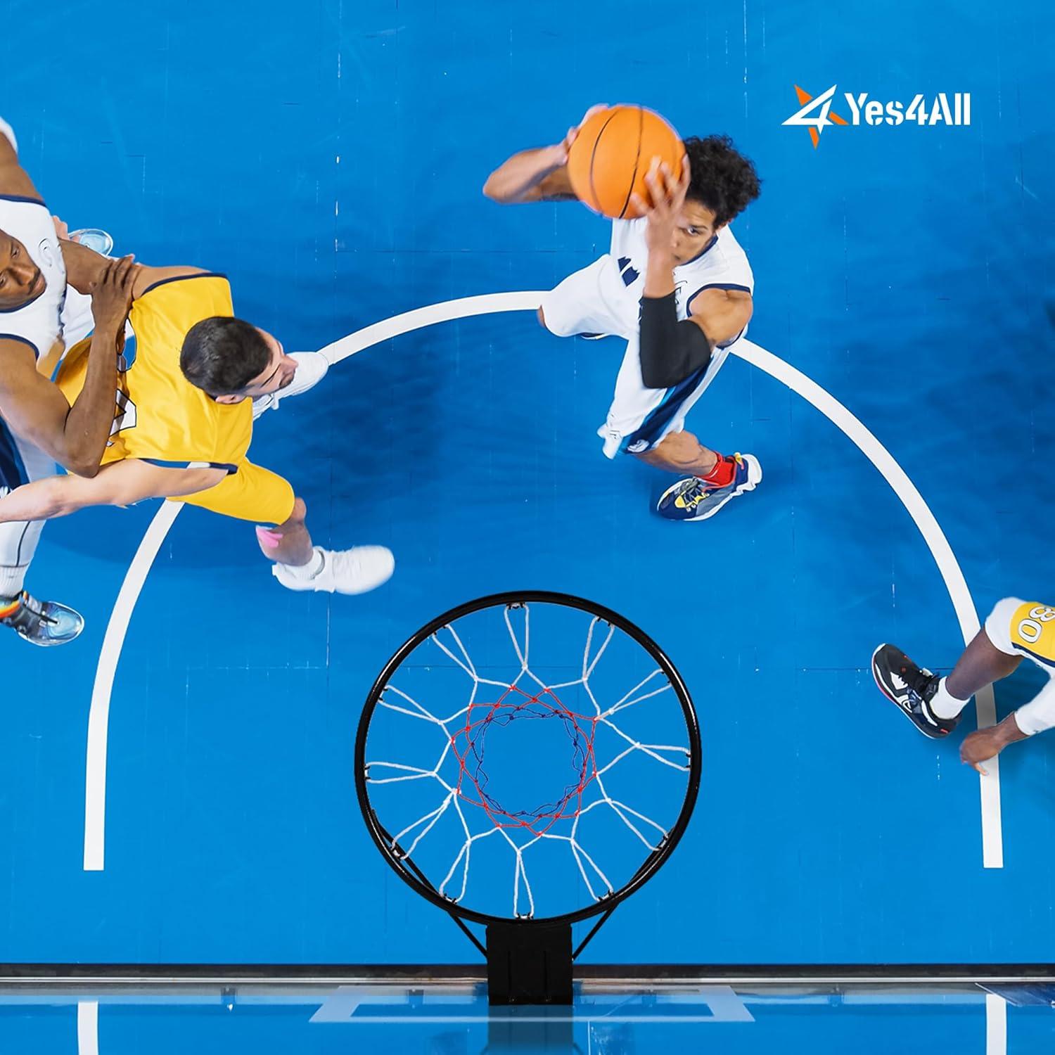 image:imageYes4All Basketball Net 18Inch HeavyDuty Basketball Rim Replacement for Indoor amp Outdoor Use Fits Youth amp Adult Hoops Fixed amp Breakaway Options Bolts IncludedBreakaway