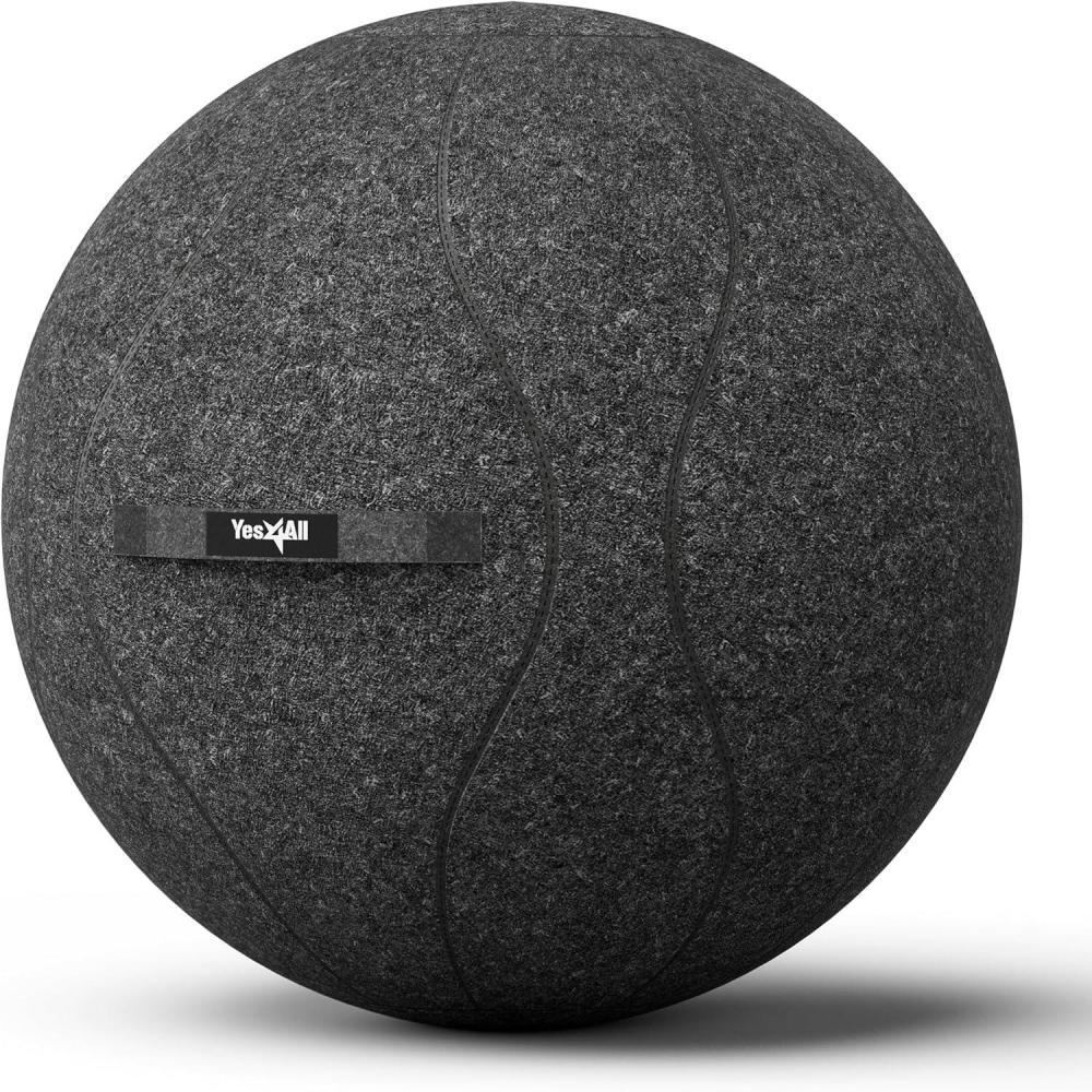 image:imageYes4All Exercise Office 400lbs Capacity AntiBurst Yoga Weight SelfStanding Sitting Ball Chair with Hidden Seam Cover Convenient Handle amp Pump Included Standard Dark GrayDark Gray