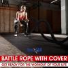 Yes4All Battle Rope with Protective Cover – Steel Anchor & Strap Included – Poly Dacron 1.5in – 30ft
