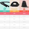 Yes4All Battle Rope with Protective Cover – Steel Anchor & Strap Included – Poly Dacron 1.5in – 30ft