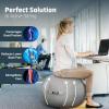 Yes4All Exercise Office, 400lbs Capacity Anti-Burst Yoga Weight Self-Standing Sitting Ball Chair with Hidden Seam Cover Convenient Handle & Pump Included, Standard, Dark Gray(Upgrade Light Gray)