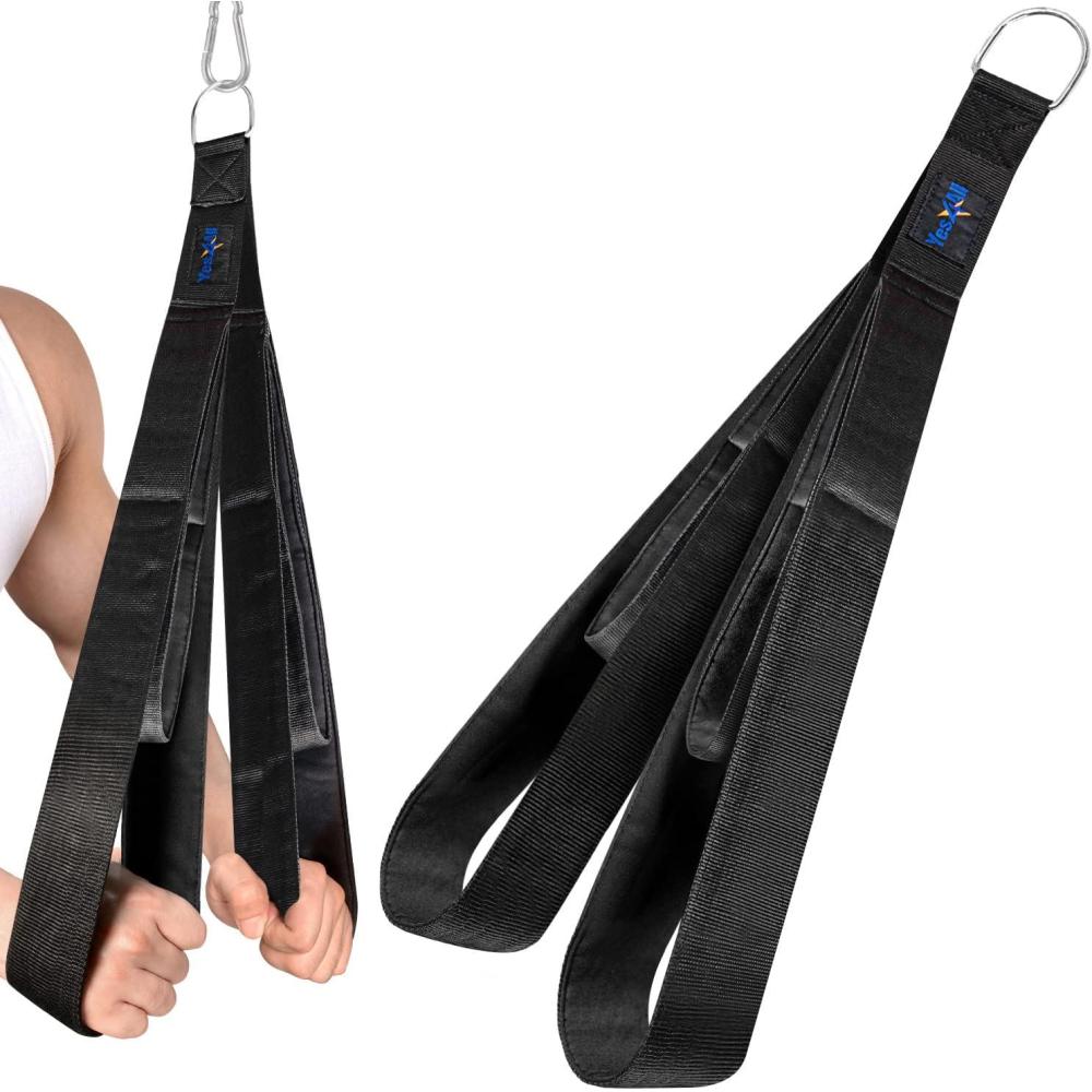 image:imageYes4All Tricep Strap Cable Attachment 2in1 3D Mesh Neoprene Handles 2 Inches width for Different Exercises Cable Crunch Attachment for Home GymMultiWorkout2 Inchs Width