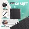 Yes4All EVA Interlocking Mats, Puzzle Floor Tiles, Foam Floor Padding with Border for Furniture, Home Space, Living Room, Garage 48 SQFT