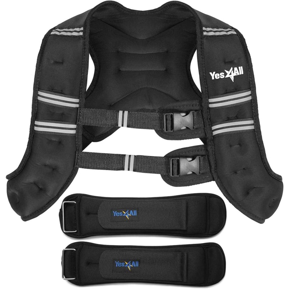 image:imageYes4All Weighted Vest Workout Equipment 8Lb with Ankle Weighted 1Lb Pair Strength Training Weight Vest for Jogging Running