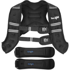 Yes4All Weighted Vest with Ankle/Wrist Weights, Strength Training Weight Vest – 14 Lbs