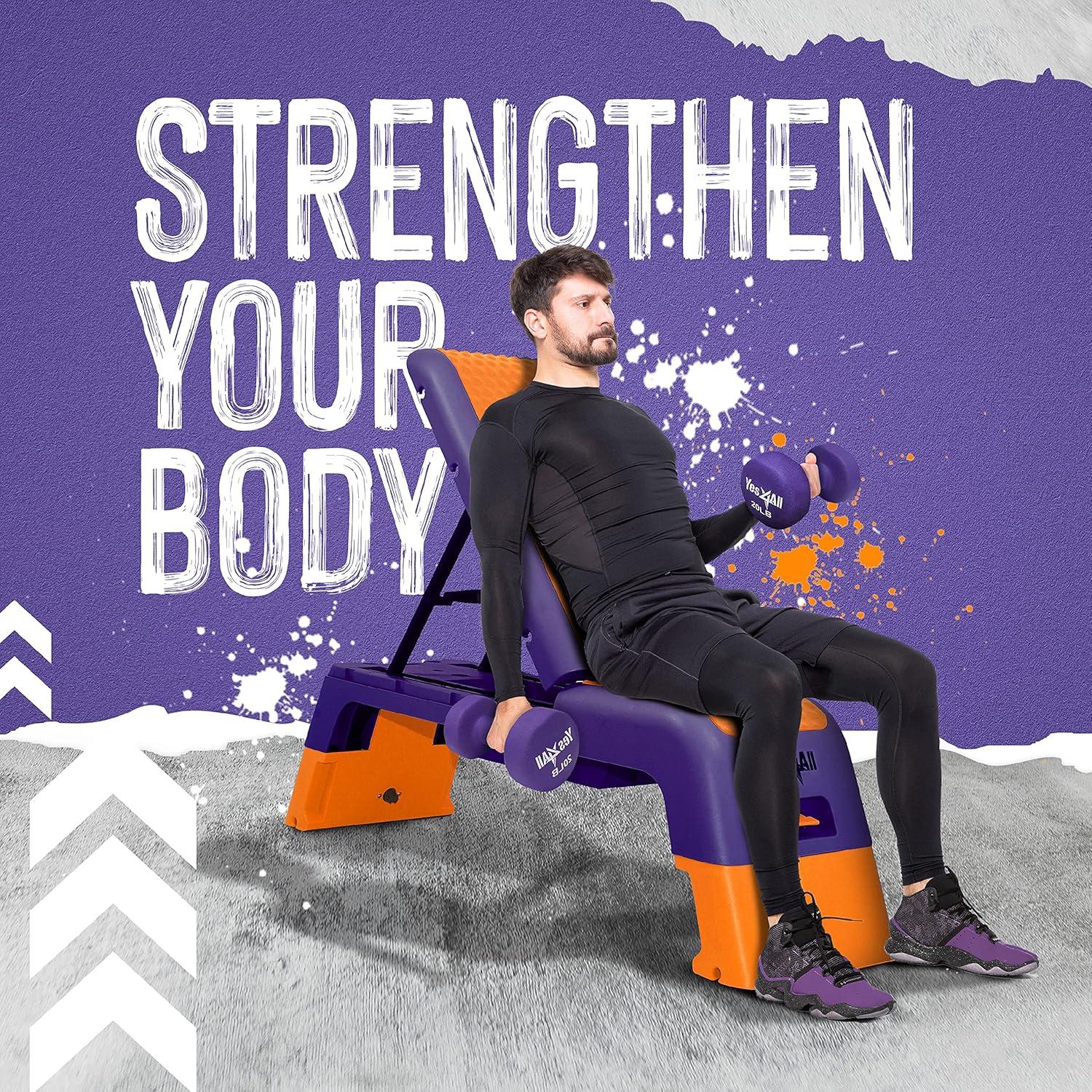 image:imageYes4All Multifunctional Fitness Aerobic Step PlatformAerobic Deck Household Step Workout Bench for Home Gym OrangePurple