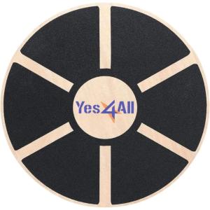 Yes4All 300lbs Wooden Wobble Board, 360-Degree Balance Board for Adults, Stylish Balance Trainer with Anti-Skid Texture