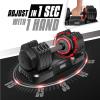 Yes4All 55LB Single/Pair Adjustable Dumbbells Weights, 5 in 1 Free Weights Dumbbell with One Second Dial Handle for Different Workout Levels(Grey Grip)