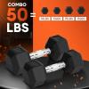 Yes4All Chrome Grip Encased Hex Dumbbells – Hand Weights With Anti-Slip 10-30 LBS Pair(E. (10 +15) LBS)