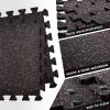 Yes4All Heavy Duty 100% High Density Rubber Floor Tiles Interlocking Mat- 6 Pcs 24 SQFT, Black Red(Red Dot)