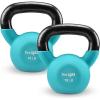 Yes4All Kettlebells 5lbs-65lbs & Kettlebell Sets Adjustable Weights, Neoprene Coated Solid Cast Iron Kettlebell for Home Gym(B 10LB – Peacock Blue)