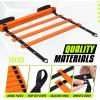 Yes4All Agility Ladder – Adjustable Speed & Agility Training Equipment for All Ages – Durable, Portable, Multiple Combo Sets Available(G. 8 Rungs Orange)
